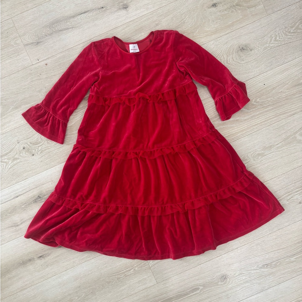 Hanna Andersson Tiered Velvet Twirl Christmas Dress